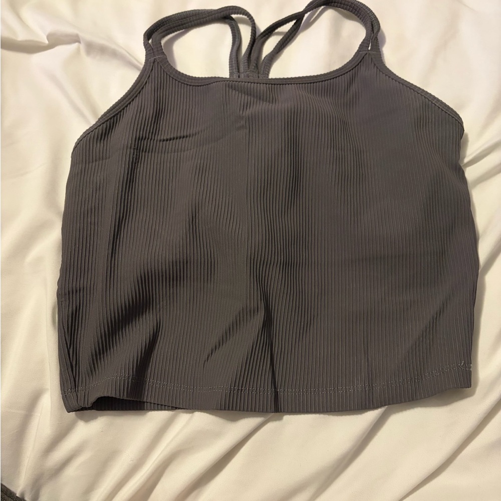 Born Primitive Gray Ribbed Tank Top